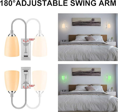 LUXSWAY 12 Colors Changing Wall Lamp, Dimmable Up/Down Wall Sconce,Over Bed Headboard Light for Bedroom Hallway Home Decor- 1Pack
