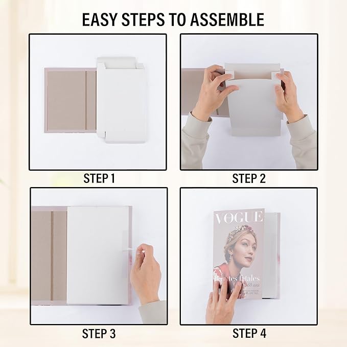 PROBENEX Earthy Sand Faux Decorative Books Set of 4 – Japandi & Scandinavian Neutral Coffee Table Book Stack | Minimalist Taupe Shelf Decor for Modern Living Room, Bedroom, Zen Home Styling