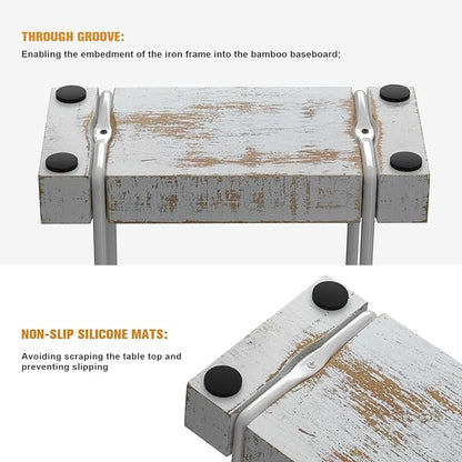 Napkin Holder for Table, Wood Iron Standing Napkin Dispenser for Dining Table Farmhouse Cocktail Picnic Rustic Wood Holders All Kitchen Dining Room Decor White & Farmhouse White