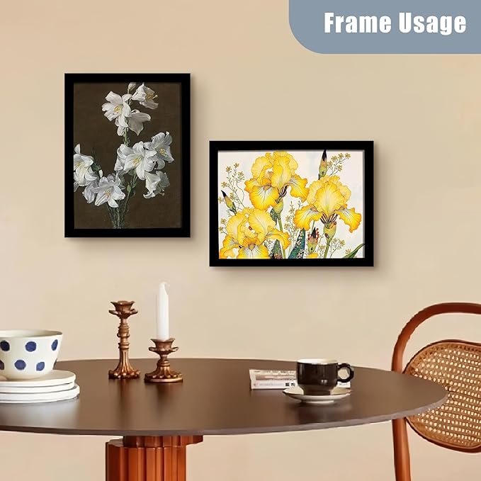 SESEAT 8.5x11 Picture Frame Set of 10, Display Pictures 8.5x11 Prints Without Mat, Tabletop or Wall Mounting, Black