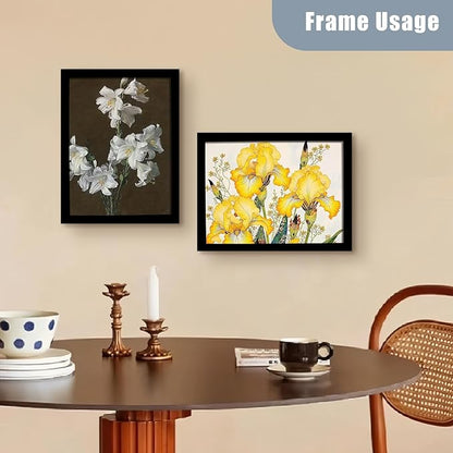 SESEAT 8.5x11 Picture Frame Set of 10, Display Pictures 8.5x11 Prints Without Mat, Tabletop or Wall Mounting, Black