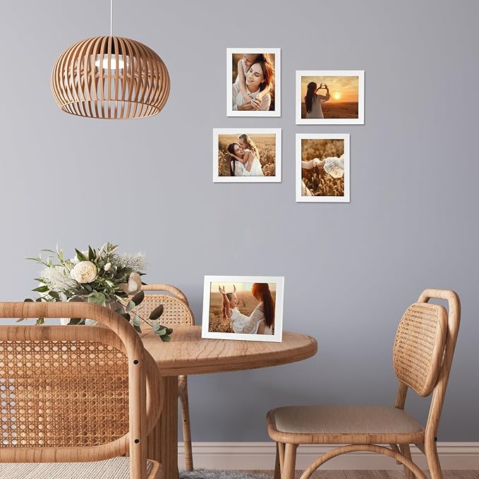 Giftgarden 6x8 Picture Frame White 6 x 8 Photo Frames Bulk for Wall or Tabletop Display, 12 Pack