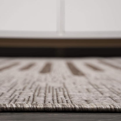 JONATHAN Y Stripe Geometric Indoor Outdoor Area Rug 6X9 Beige/Brown, Zolak Berber for Backyard, Patio, Porch, Easy-Cleaning, High Traffic, Pet-Friendly, Non-Shedding (SMB124A-6)