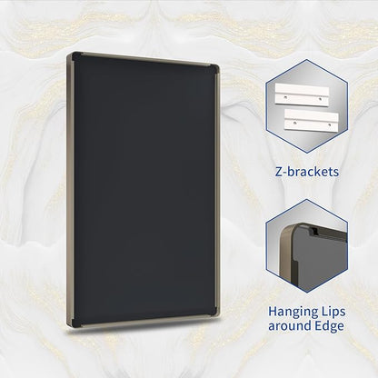 WEER Bronze Bathroom Mirror 36x36 Inch, Farmhouse Oil Rubbed Frame for Wall, Aluminum Alloy Brushed Metal, Vanity, Tempered Glass, Anti-Rust (Horizontal/Vertical)