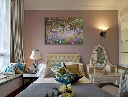 Irises in Monet's Garden, 1900 by Claude Monet - Large Canvas Art Wall Decor Painting Print Framed -16" x 24"