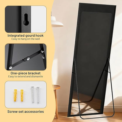 Simple Deluxe Full Length Mirror, 71"×26" Large Floor Mirrors, for Wall Door Bedroom Bathroom Living Room (Black)