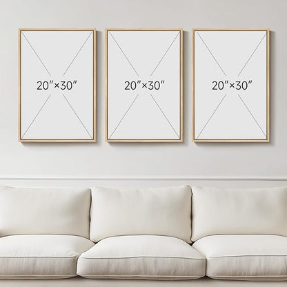 Framed Large Matisse Abstract Wall Art Set of 3, Vintage Neutral Pink Floral Botanical Canvas Prints, Classical Matisse Paintings Pictures for Living Room, Bedroom, Hallway, Office Decor, Total Size 30x60 In