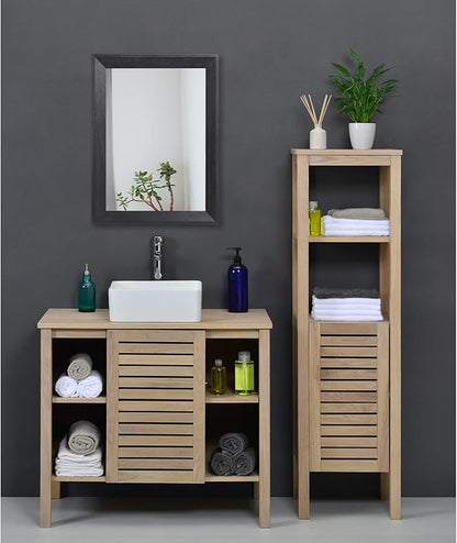 AAZZKANG Wall Mirror Black Rectangle Mirrors for Wall with Wood Framed Decorative for Bedroom Bathroom Living Room Farmhouse Entryway Hanging Small