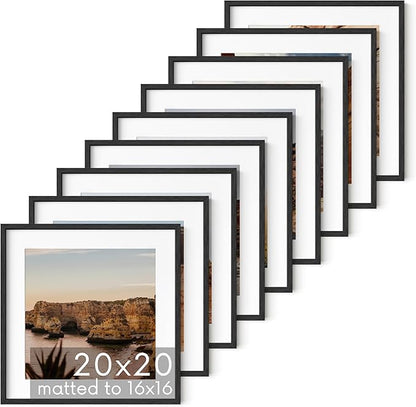 HAUS AND HUES Black Square Frames Set of 9-20x20