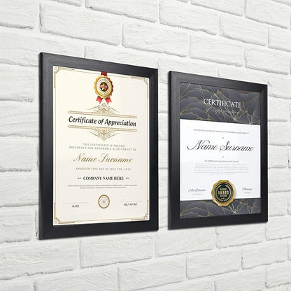 Giftgarden Black 8.5x11 Picture Frame Set of 12, Multi 8.5 x 11 Frames Bulk for Award Certificate Document Diploma, Wall or Tabletop Display