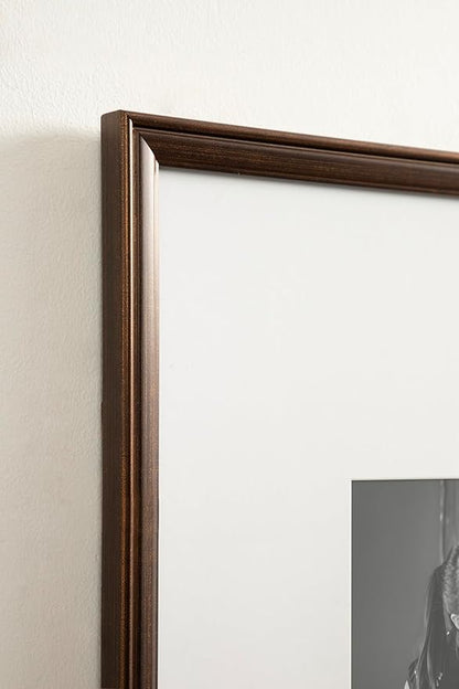 Kate and Laurel Adlynn Rectangle Picture Frame Set of 3; 16 x 20 matted to 8 x 10; Bronze; Vintage Three-Piece Frame Set for Gallery Wall Frame Set in Living Room Wall Decor