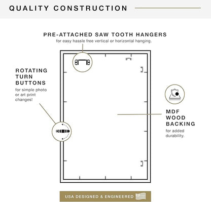 MCS Studio Gallery 24x36 Poster Frame Walnut Woodgrain Engineered Wood, Vertical & Horizontal Wall Hanging Large Picture Frame for Photos, Posters & Art Prints (1-Pack)