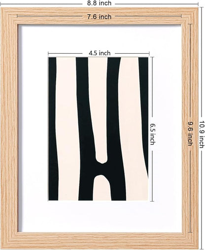 eletecpro 8x10 Picture Frames Set of 10, Picture Frame Collage Wall Decor Display 5x7 Photo with Mat or 8x10 without Mat, Home Decor Gallery Frame for Table Top or Wall Mounting, Natural