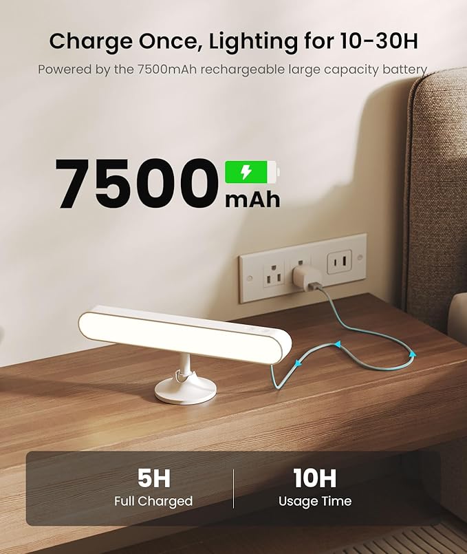 PopoIron Wall Sconces Rechargeable 7500mAh Battery Operated Wall Lights Cordless LED Wall Lamp, Touch and Remote Control, 3 Colors Wall Lamps 360° Rotate Dimmable Brightness with 15 RGB Colors