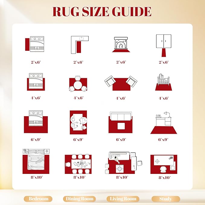 Christmas Area Rug 6x9 Rugs: Washable Living Room Rug Xmas Holiday Decor Rugs Snowflake Low Pile Boho Rug Indoor Floor Carpet for Bedroom Kitchen Dining Room Home(Xmas Red, 6'x9')