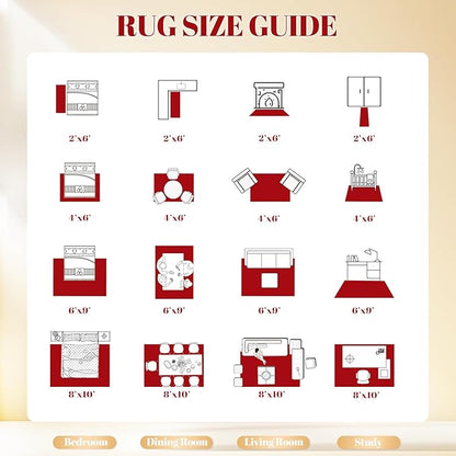 Christmas Area Rug 6x9 Rugs: Washable Living Room Rug Xmas Holiday Decor Rugs Snowflake Low Pile Boho Rug Indoor Floor Carpet for Bedroom Kitchen Dining Room Home(Xmas Red, 6'x9')