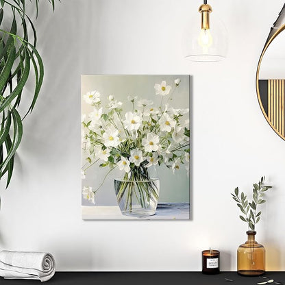 daktenn Floral Canvas Wall Art Bathroom Wall Art Pictures Wall Decor Home Decor Wall Decor for Bedroom Livingroom 12x16 Inches