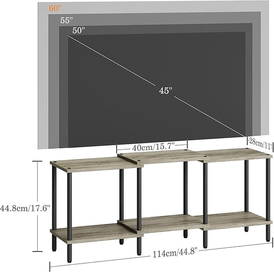 TV Stand, Entertainment Center, Industrial TV Media Console Table with Open Storage Shelves, 2 Tier TV Cabinet for Living Room, Bedroom LTS107Q