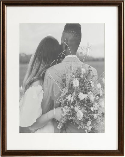 Kate and Laurel Adlynn Rectangle Picture Frame Set of 3; 14 x 18 matted to 11 x 14; Bronze; Vintage Three-Piece Frame Set for Gallery Wall Frame Set in Living Room Wall Decor
