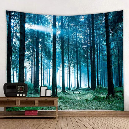 Llamazing Forest Tapestry - Home Decor Landscape for Living Room & Bedroom (Forest White Light, 78''L60''W)