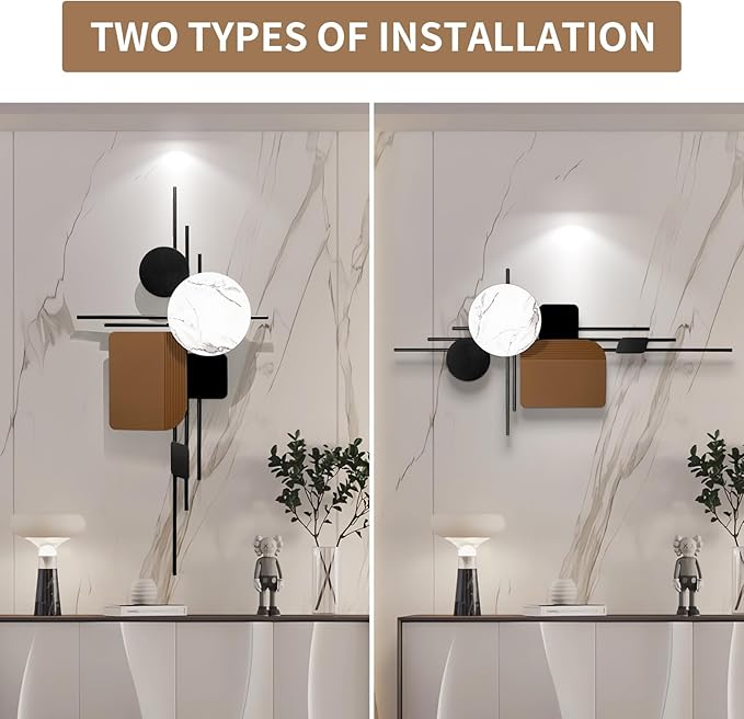 HEBOIX Large Metal Wall Decor Modern Metal Wall Art 3D Wall Sculptures Handmade Wall Hanging Wall Decoration for Living Room/Dinning Room/Bedroom/Entryway/Kitchen/Office