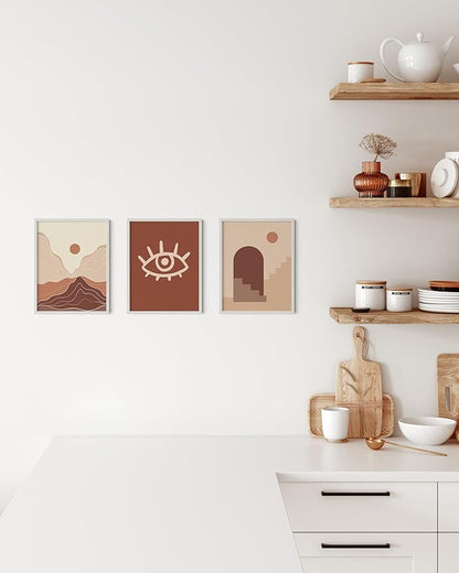 HAUS AND HUES White Oak Wood 8.5x11 Picture Frames - Set of 3, Modern Frames for Certificates and Documents