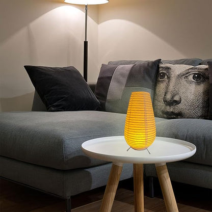 YY YEARCHY Cordless Paper Lamp Table Lamp Japanese Rice Paper Shade for Bedroom Livingroom (1, 10.43"x 5.71")