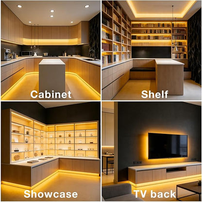 DAYBETTER Under Cabinet Lighting, 10 PCS Under Cabinet Lights, 2700K-6500K Tunable White LED Strip Lights with APP, Dimmer, 24V Power Adapter, LED Lights for Bedroom, Kitchen, Shelf, Counter, 16.4ft