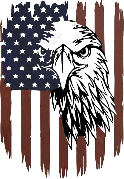 American Eagle Metal Wall Art American Flag Wall Decor Eagle Wall Signs Fourth of July Independence Day Decorations Metal Wall Decor For Home Office Living Room Indoor Outdoor ( colorful 11.2 x 16.6 In )