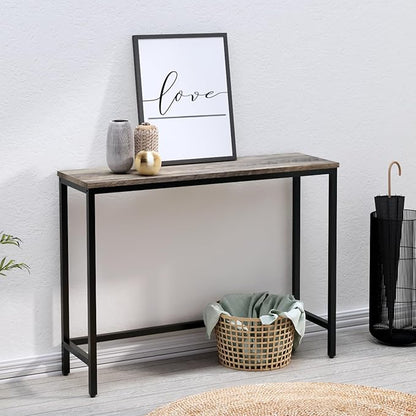 Timberer 39.4” Console Table, Hallway Entrance Table Sofa Table Behind Couch, for Living Room, Entryway, Easy Assembly, Accent Table,Grey