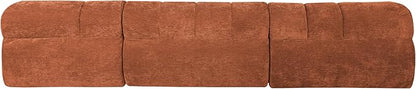 Christopher Knight Home Mania 122" Modular L-Shape Sofa Couch with Chaise Lounge, Modern Sectional Sofa Set for Living Room, Boucle Fabric Upholstered Cloud Couch with Deep Seat, Orange