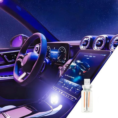 Car USB Lights Touch Control Dimmable - Retro Glass Bottle LED Night Light - Super Bright Portable Ambient Lamp for Car, Home, Office, Travel (White)