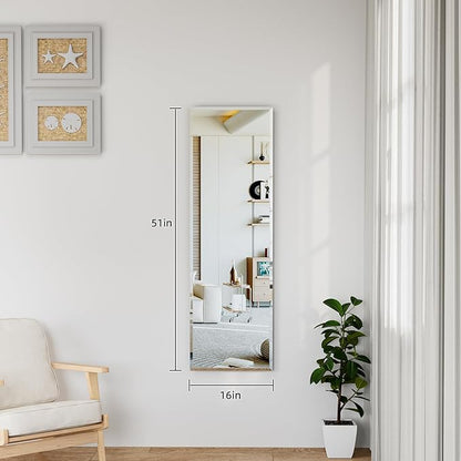 wall Mirror Full Length,51X16 FullL ength Mirrorwallmounted,Bedroom/wall/Bathroom/Makeup Area/Cloakroom (51 * 16 Inch)