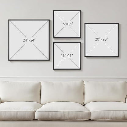 Framed 3D Textured Black and White Abstract Wall Art for Living Room, 4 Piece Modern Paintings Artwork for Walls, Black White Minimalist Pictures for Bedroom Dining Room Hallway Home Office Wall Decor