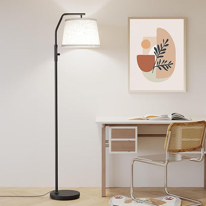 SUNMORY Floor Lamps for Living Room, 9W Bulb Included, Tall Lamp for Bedroom with Adjustable Head, Modern Standing Lamp, 0-100% Dimmable Arc Floor Lamp for Dining Room Office Nursery, Black.