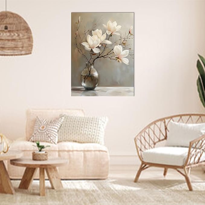 daktenn Floral Canvas Wall Art Bathroom Wall Art Pictures Wall Decor Home Decor Wall Decor for Bedroom Livingroom 24x32 Inches