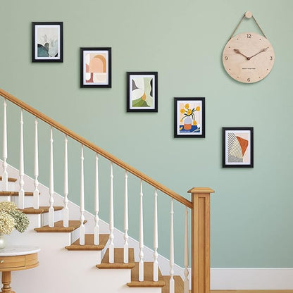 Giftgarden Black 5x7 Picture Frame Set of 10, Matted to 4x6 Picture with Mat or Multi 5x7 Photo without Mat, Wall Hanging or Tabletop Display
