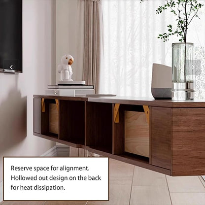 Floating TV Stand Large Floating TV Shelves Wall Mounted Multi Storage Compartment TV Media Console Floating TV Cabinet Bench Under TV Large Storage (White B, 63.0 * 7.9 * 11.8 in)