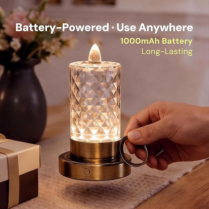 L LOHAS LED Flameless Candles, 3 Level Brightness Adjustable, 1000mAh Rechargeable Battery Operated Candles, 3000K Soft White, Fake Candles for Valentines Aniversary Wedding, 3.93"x2.95"4.84", 2 Pack