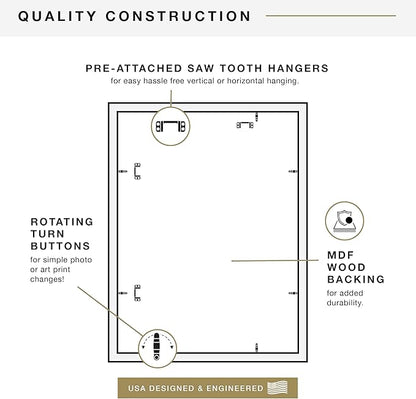 MCS Studio Gallery 18x24 Poster Frame Natural Woodgrain Engineered Wood, Vertical & Horizontal Wall Hanging Large Picture Frame for Photos, Posters & Art Prints (2-Pack)