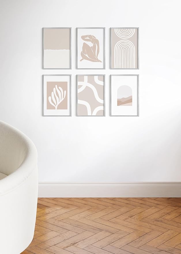 HAUS AND HUES 12x18 Silver Metal Picture Frames - Premium Aluminum with Vertical & Horizontal Hanging, Shatterproof Plexiglass - Perfect for Home or Office (12x18 in, Silver, Set of 6)