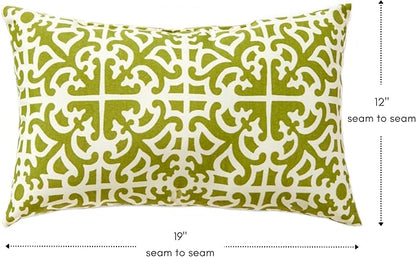 Greendale Home Fashions Outdoor 19x12 inch Rectangle Decorative Throw Pillow, 2-Pack, Moss 2 Count