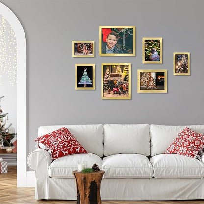 5x7 Picture Frames Gold Set of 12 for Wall Gallery Collage Photo Frames or Tabletop Display