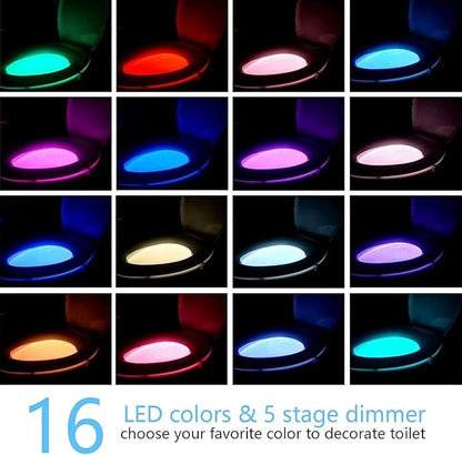 2 Pack Rechargeable Toilet Night Light with Motion Activated Sensor, 16 Colors LED Nightlight Inside Bowl, Cool Stuff for Bathroom Accessories, Unique & Funny Gadgets for Men/Kids Birthday Gift 2025