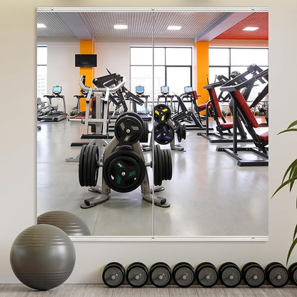 Home Gym Mirror,2 Pack Large 47.2x23.6 Inch Frameless Tempered Glass Wall Mirror, Full Body Workout and Decorative Mirrors for Home Gym, Yoga, Dance Studio, Garage, Exercise Room