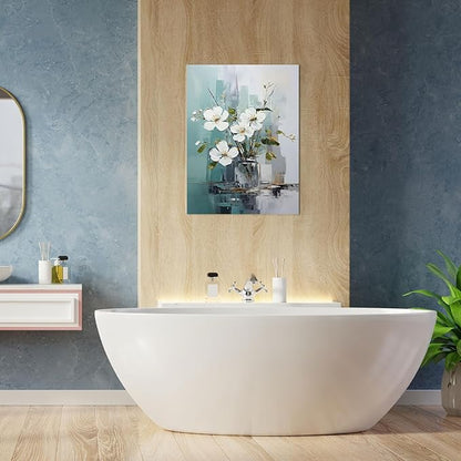 daktenn Floral Canvas Wall Art Bathroom Wall Art Pictures Wall Decor Home Decor Wall Decor for Bedroom Livingroom 18x24 Inches