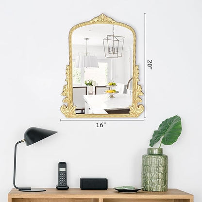 Vintage Small Arched Mirror, 17 * 12in Wall Mounted Vanity Mirror for Living Room, Bedroom, Bathroom, Entryway, Porch, Home and Dormitory, Versatile, Vintage Makeup Mirror