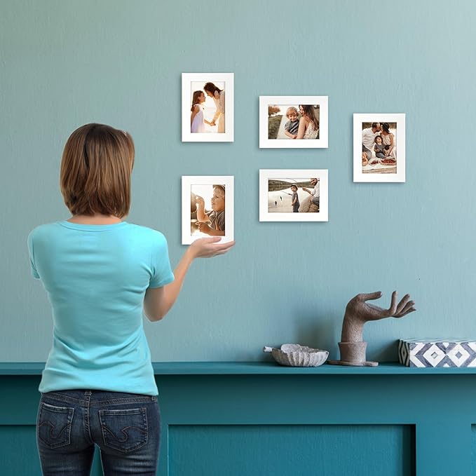 Giftgarden 12 Pack 3.5x5 Picture Frame White, 3.5 by 5 Photo Frames Bulk for Desktop Display or Wall Mount