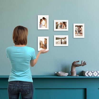 Giftgarden 12 Pack 3.5x5 Picture Frame White, 3.5 by 5 Photo Frames Bulk for Desktop Display or Wall Mount