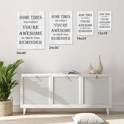 Motivational Wall Decor Print You Are Awesome Motivational Wall Decor Inspirational Canvas Wall Art for Livingroom Wooden Framed Inspirational Poster for Office, Dormitory, Meeting Room